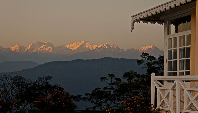 The property has an awesome view of the pristine snow-capped Himalayas
