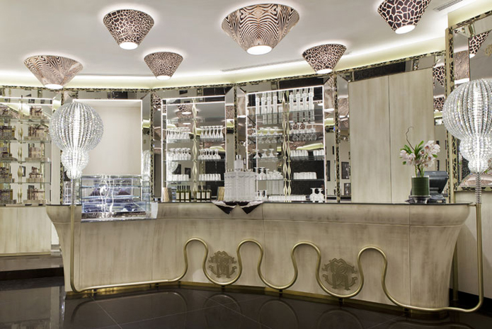 Bar at Cavalli Caffè offers some exclusive Cavalli vodka and wines