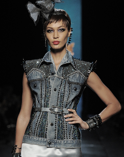 A ‘diamond rocker’ denim jacket by Jean Paul Gaultier.