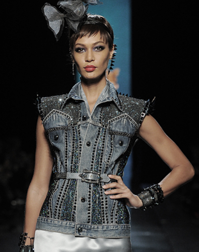 A ‘diamond rocker’ denim jacket by Jean Paul Gaultier.