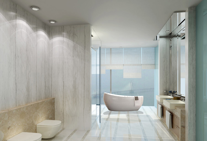 Master Bathroom with king-size bathtab.