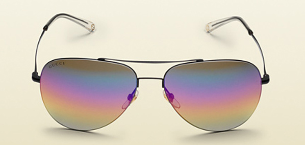 Technicolor ultra-light aviator sunglasses by Gucci. Photo by Gucci.com