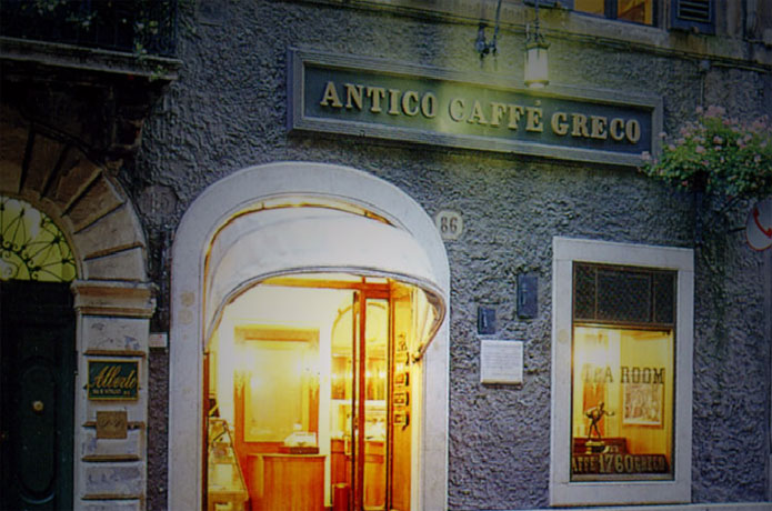 Caffé Greco, Rome’s oldest café that’s located on the city’s most luxurious shopping street.