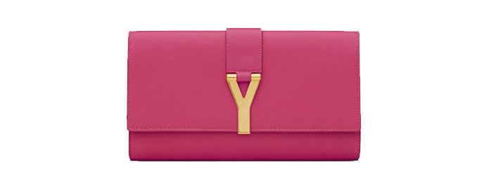 Saint Laurent classic Y clutch in Fushia leather. Photo by SaintLaurent.com