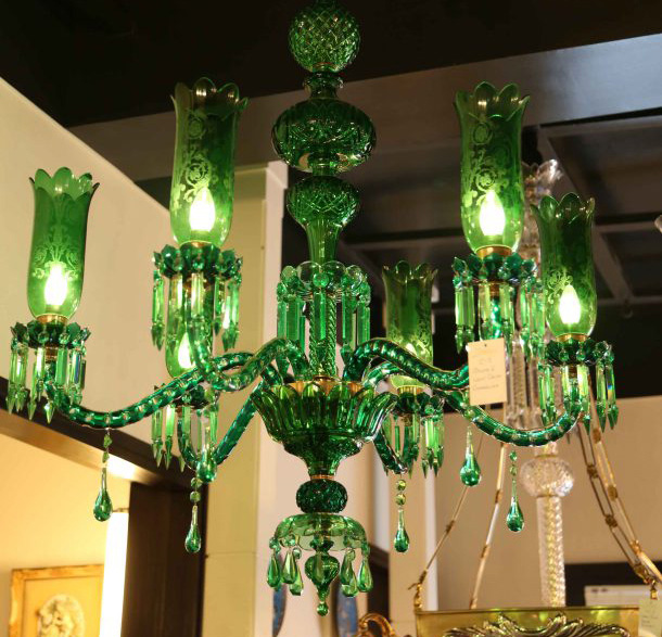 GREEN ERA | The colored chandeliers are unique because of their rarity.