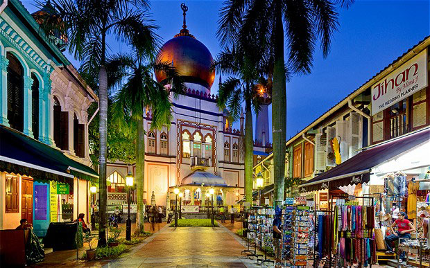Arab Street area in Singapore, where Indian designers also stock up on fabrics.