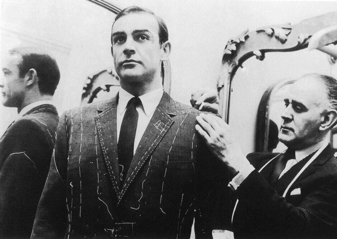 Sean Connery, our favourite Bond-man, being fitted out in Savile Row. Sean Connery, our favourite Bond-man, being fitted out in Savile Row