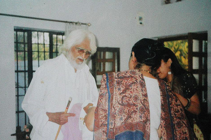 Late M. F. Husain visited Rukhmani store years back to order a saree for his film, Meenakshi
