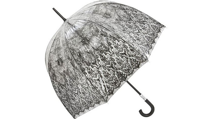 LACE ON BRACE | Trendy dome shaped umbrella with lace motif from Jean Paul Gaultier