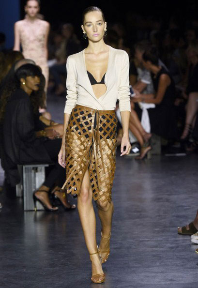 LATTICE LOVE | Altuzarra’s showpiece thick latticed leather skirts and dresses heat up the runway in style