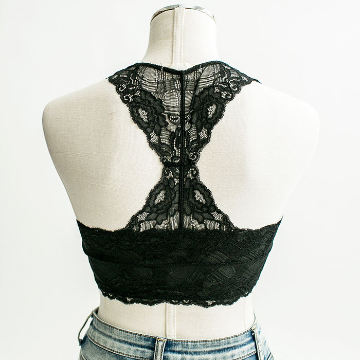 NET ON THE BACK | Racer back lace bralette to perk up the dress