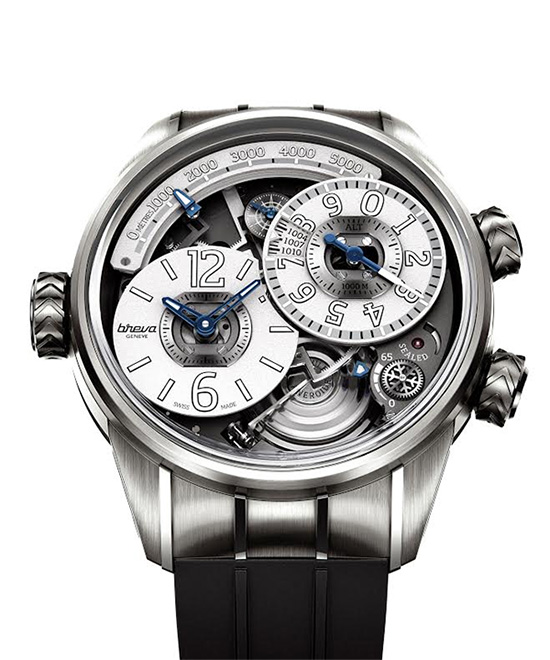 BREVA GENIE 02 TERRE | This watch combines the stunning sophistication of a beautifully crafted mechanical timepiece with the practicality of a fully functional, high-performance altimeter