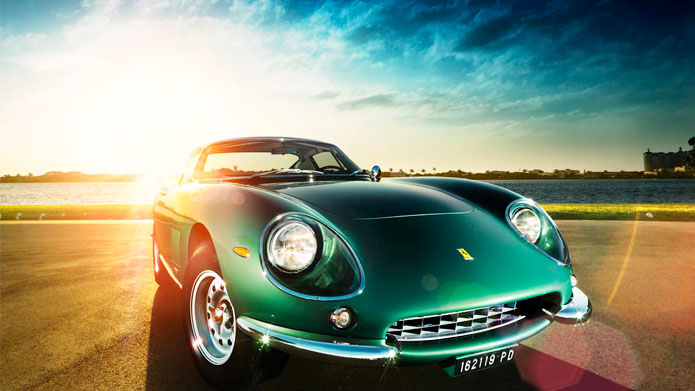 GIVING THE GREEN LIGHT | The blue sky, the orange-yellow sun, the green car and that magical pink bokeh near the number plate–the palette of colors in this click are ethereal