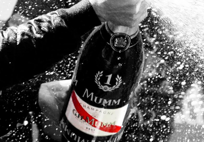 An iconic French brand and prestigious house of champagne—GH Mumm is the official champagne brand of Formula One