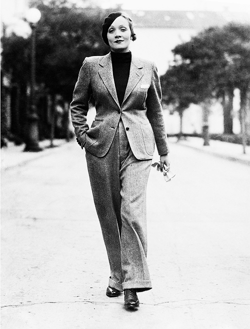 ANDROGYNOUS CHARM | With mannish silhouettes, trousers were symbolic of a liberated female, but were worn for their own reasons by Hollywood divas like Marlene Dietrich