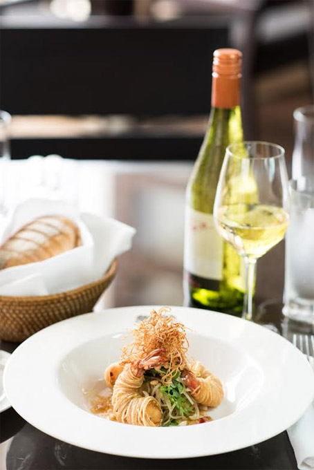 FUSION FUN | Bringing the best of both worlds together, Chef Long’s food is about fresh local produce added with a contemporary twist, like the prawn in a crunchy potato nest
