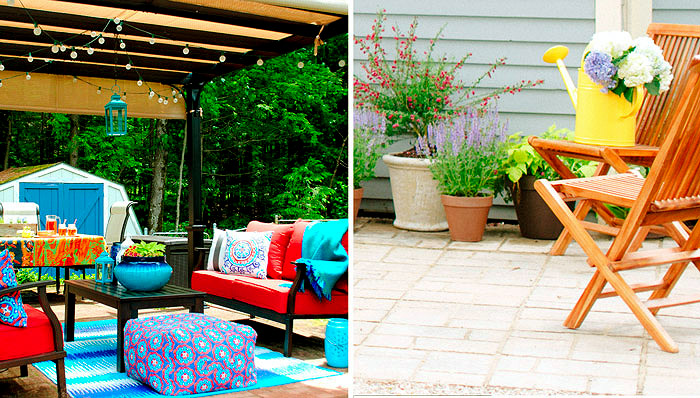 POP PATIOS | A splash of colour and some earthy décor items can make for a great boho vibe outdoors