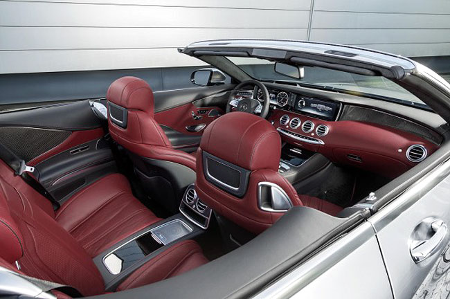 CLASS APART | This S Class Cabriolet displays a stunning Bengal Red on its seats and floor mats, with a red fabric folding roof too—unlike any other Merc drop top