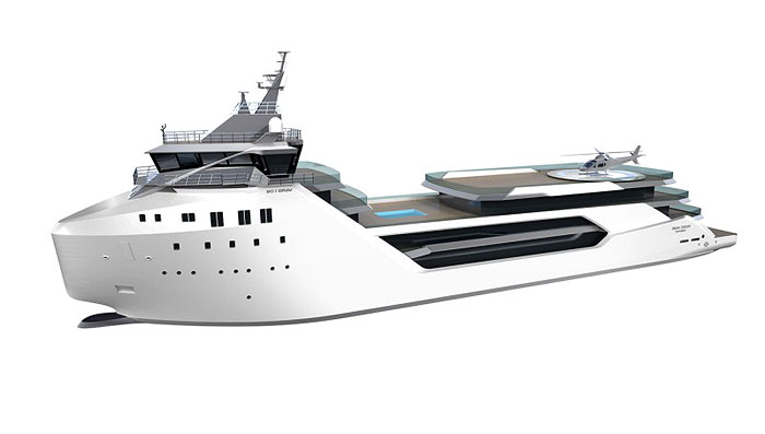 CRUISING CHAMP | The yacht’s naval architects project that its top speed would be 15.4 knots