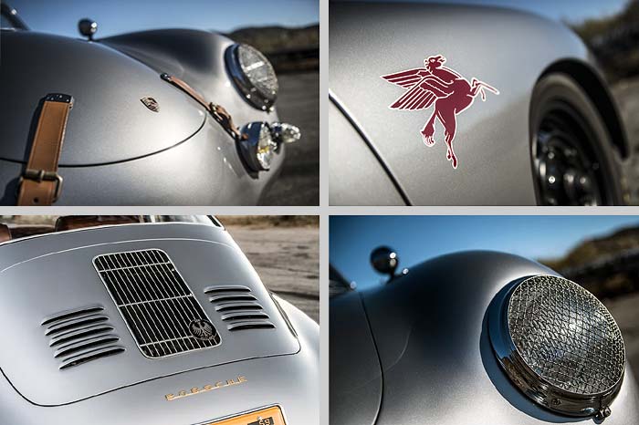 STREAK OF LIGHTNING | The 1959 sunroof coupe with leather hood straps, engine lid louvers, headlight grills and painted Pegasus (Photo: Drew Philips)