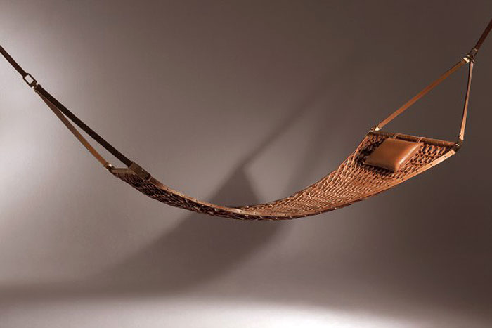 HOT HAMMOCK | Refined leather strips weaved to create a graceful web