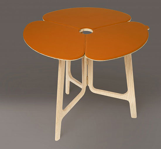TABLE WITH A TWIST | With its flower petal design and ash-wood legs, this one is special