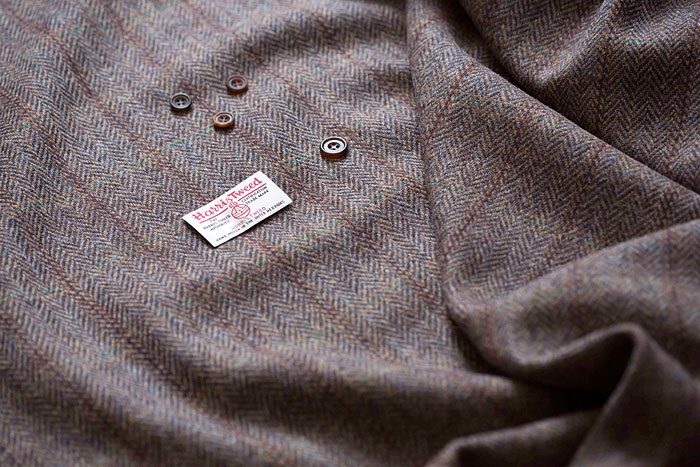 EXCLUSIVE ELEGANCE | Sargent has partnered with Harris Tweed to create a unique cloth for her designs—a unisex house tweed of subtlest heather tones and soft over-check