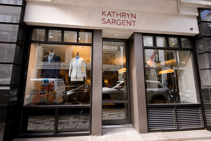 CARVED IN HISTORY | For the first time in 213 years, a woman’s name has graced the front of a shop at Savile Row (Photo: Jonathan Hordle/Courtesy: Kathryn Sargent)