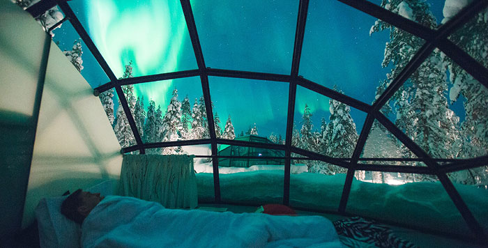 GLASS IGLOOS | Available to book throughout the northern lights season, beginning around August 20 and ending in April