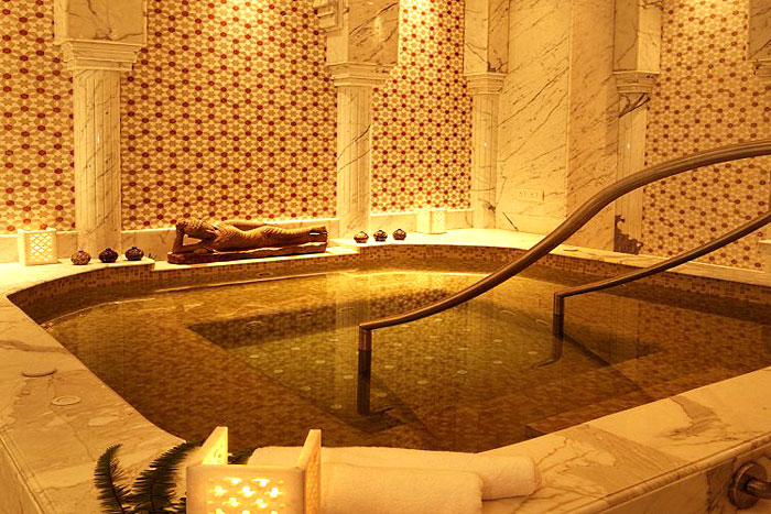 LOVE AND LIGHT | Experience the warmth of the Jacuzzi at the spa which is ensconced in this intricately designed chamber