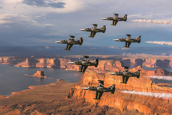 The Team did spectacular flights over sites like the Grand Canyon, Mount Rushmore, the Golden Gate Bridge and Monument Valley