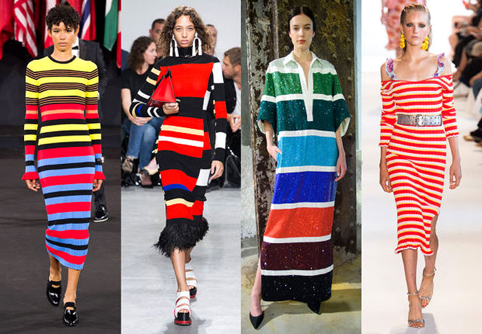 STRIPED GLORY | Stripes turned playful as seen during the NYFW in the runway collections of Proenza Schouler, Rosie Assoulin, Altuzarra. Photos: Imaxtree 