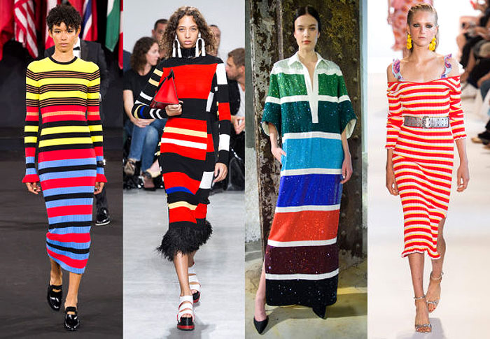 STRIPED GLORY | Stripes turned playful as seen during the NYFW in the runway collections of Proenza Schouler, Rosie Assoulin, Altuzarra. Photos: Imaxtree