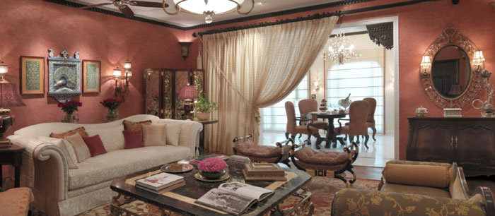 SUKH NIWAS | Arched stonework, rich drapes, gold-leaf frescoes, opulent furniture and accessories define these suites