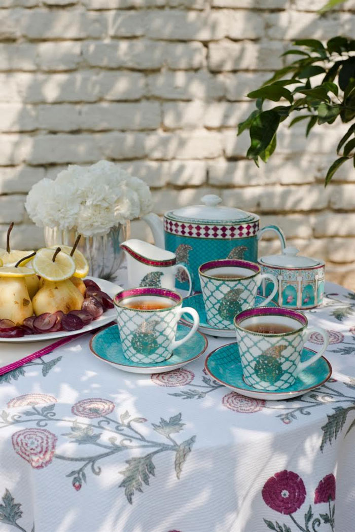 FESTIVE HOMES | Pastel shades and elegant floral designs define tea sets such as the Serai and the Persia Garden