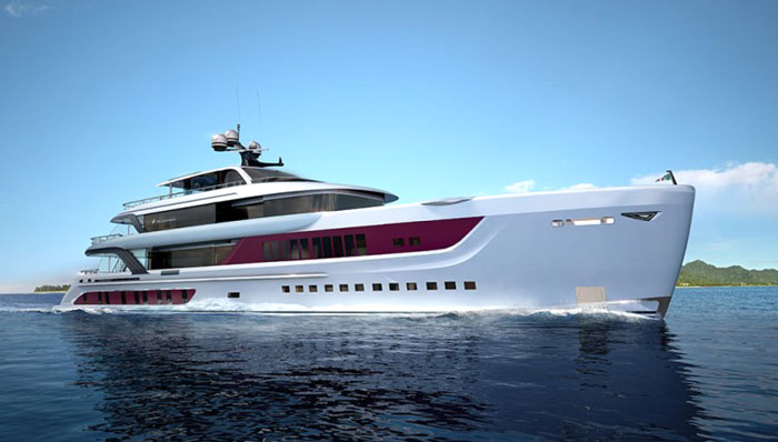 The 180-foot Quinta Essentia can reach a top speed of 17 knots when using both diesel and electric power and 9 knots when running on electric alone