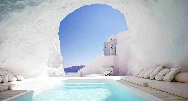 The incredibly enchanting cave pool carved right into a caldera