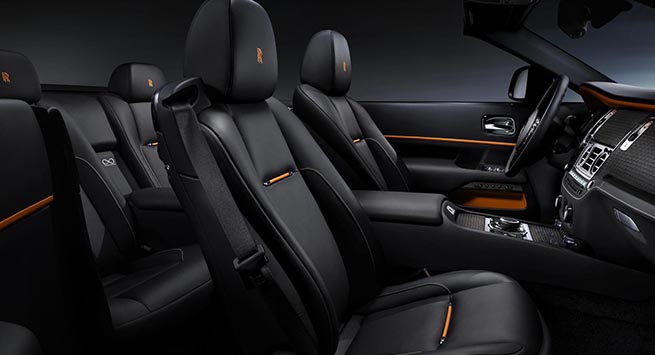 The whisper quiet interiors feature black leather and new aluminium-threaded carbon composite trim