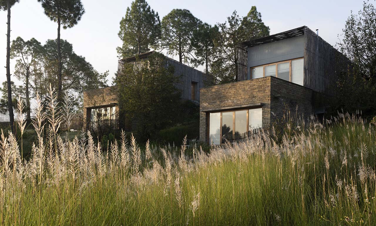 The Kumaon houses 10 chalets across 5 structures nestled in pairs with one-a-top the other