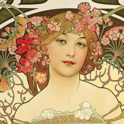 ARTFUL FASHION | Art Nouveau could be called the Pop Art of its time. In the picture is the famous Art Nouveau 1897 print by Alfons Mucha