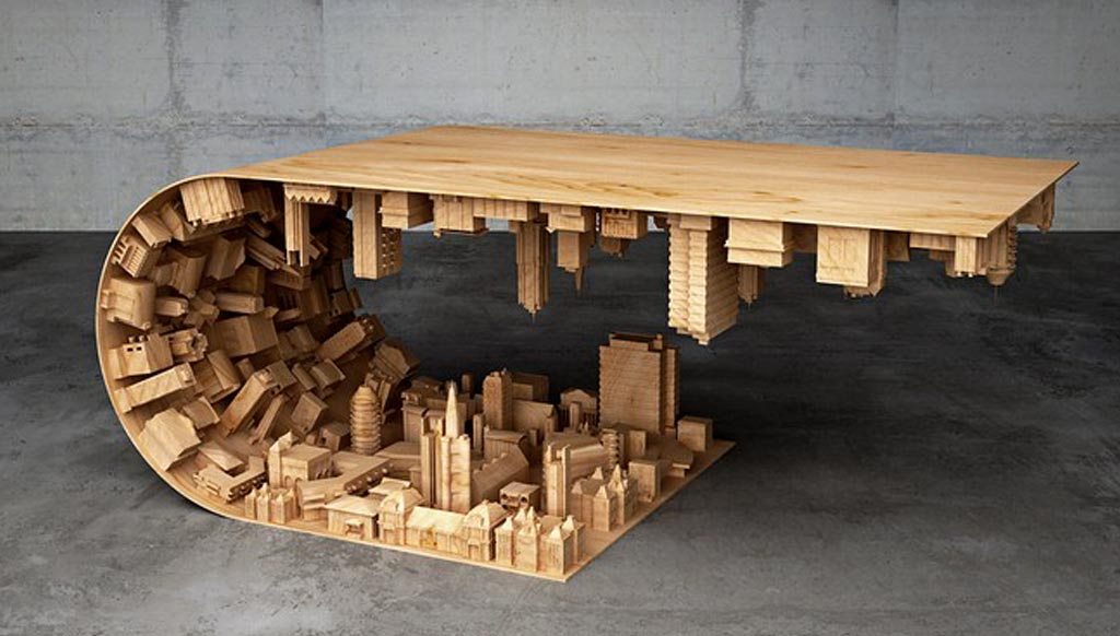 Coffee table with a twist