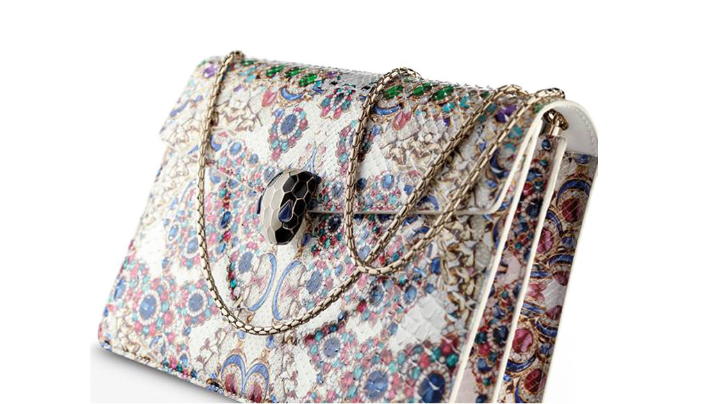 The bejewelled, limited edition Serpenti bag from Bulgari
