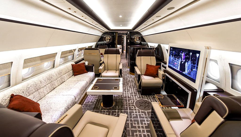 A vintage train in a private jet!