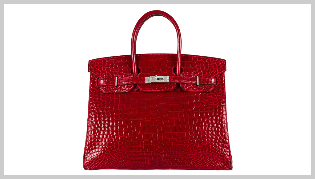 Crocodile-skin Hermes Birkin handbag with 18-karat diamonds sells