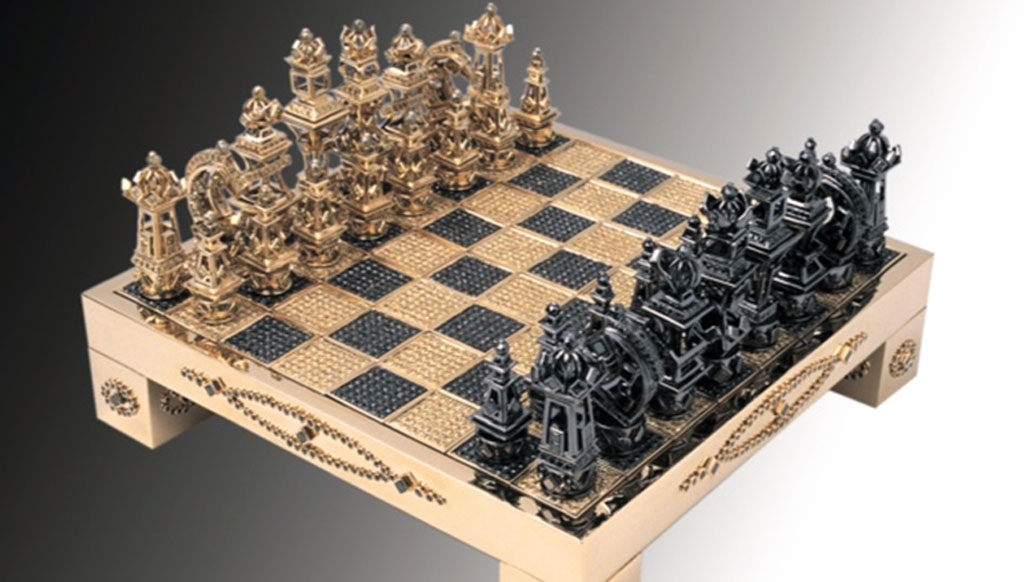 Billionaire toys: diamond encrusted 18k solid gold Chess set