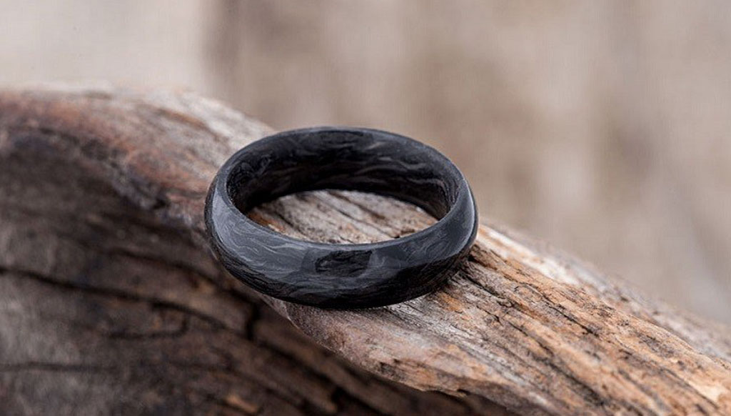Forged carbon on sale wedding band