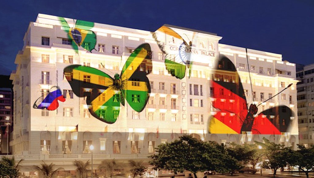 Art in Rio: Giant butterflies grace façade of Belmond Copacabana Palace