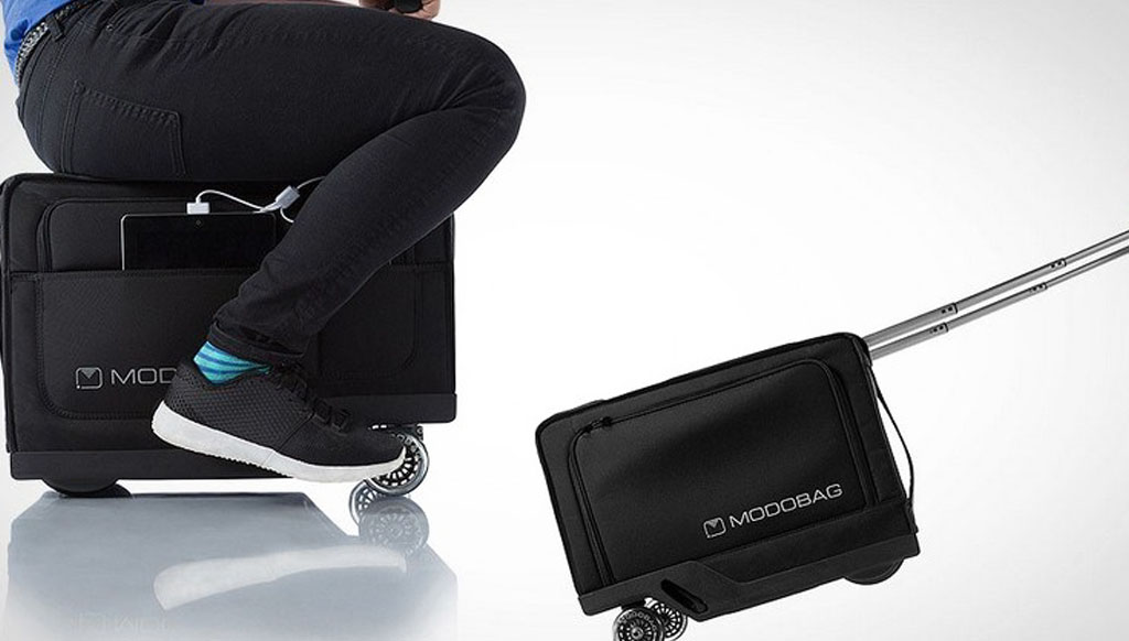 Modobag Motorized Luggage: it carries you upon itself!