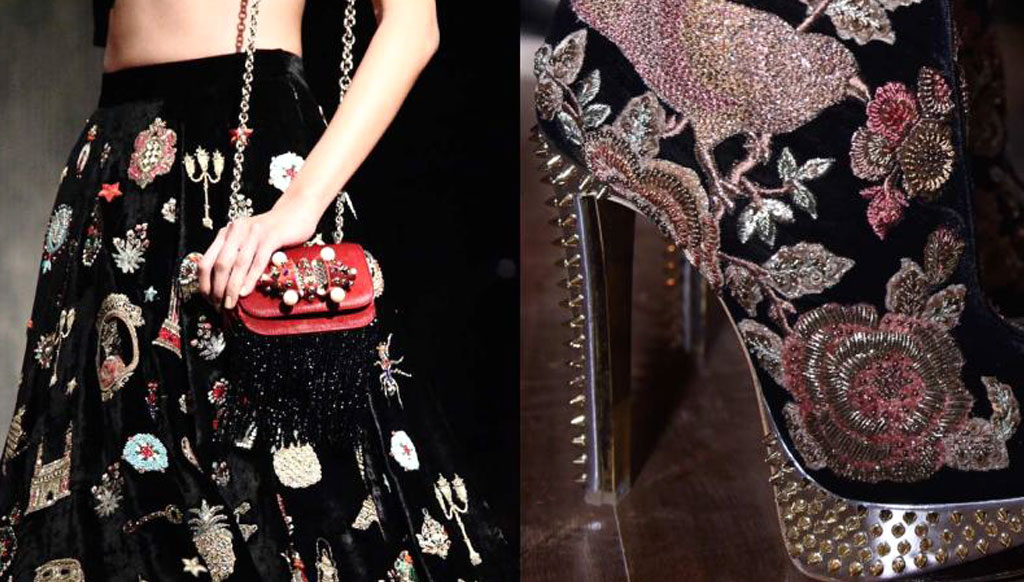 Shoes and bags from the union of Sabyasachi and Christian Louboutin