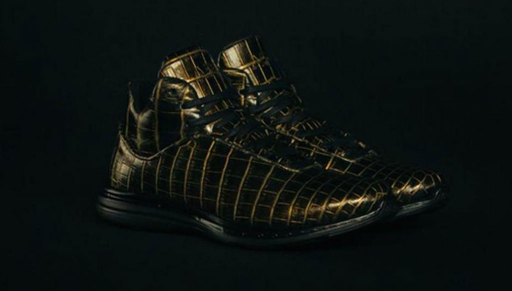 World’s most expensive: gold tinged crocodile skin sneakers